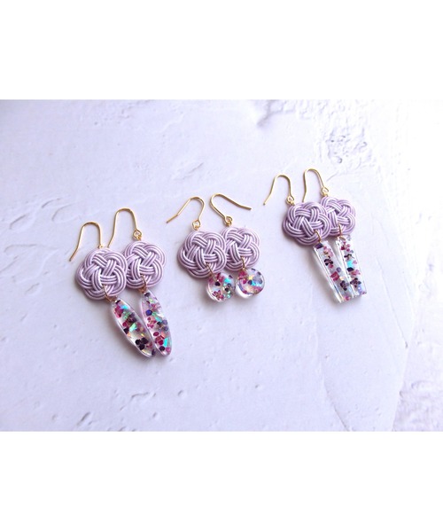 tone（トーン）の「【Shin】[Shin]水引とお花のピアス(MA)（ピアス（両耳用）・レディース・ホワイト/パープル系その他3/ゴールド系1/ゴールド系2/パープル系その他2/パープル系その他/クリーム・FREE）」の22枚目の写真
