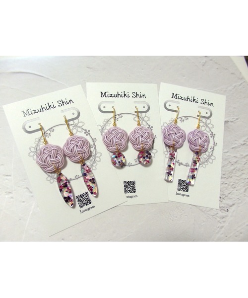tone（トーン）の「【Shin】[Shin]水引とお花のピアス(MA)（ピアス（両耳用）・レディース・ホワイト/パープル系その他3/ゴールド系1/ゴールド系2/パープル系その他2/パープル系その他/クリーム・FREE）」の15枚目の写真