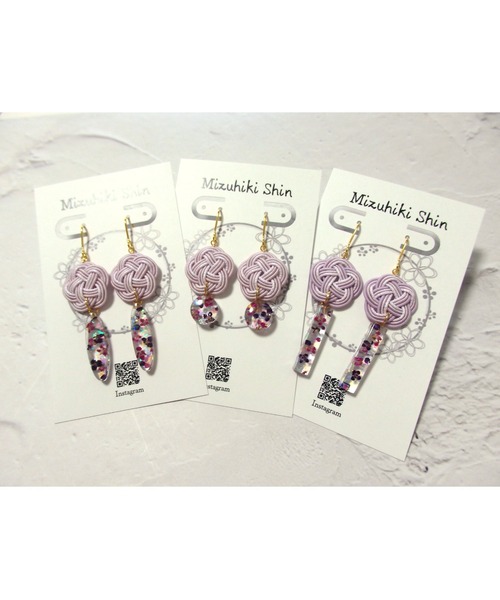 tone（トーン）の「【Shin】[Shin]水引とお花のピアス(MA)（ピアス（両耳用）・レディース・ホワイト/パープル系その他3/ゴールド系1/ゴールド系2/パープル系その他2/パープル系その他/クリーム・FREE）」の16枚目の写真