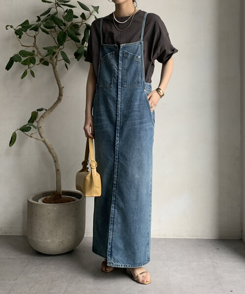 DouDou(ドゥドゥ)の「【WEB限定】 USAコットンビッグシルエットTEE(Tシャツ/カットソー・レディース・オレンジ/モスグリーン/オフホワイト/チャコールグレー・FREE)」の14枚目の写真