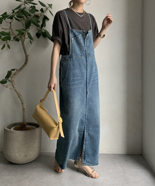 DouDou(ドゥドゥ)の「【WEB限定】 USAコットンビッグシルエットTEE(Tシャツ/カットソー・レディース・オレンジ/モスグリーン/オフホワイト/チャコールグレー・FREE)」の17枚目の写真