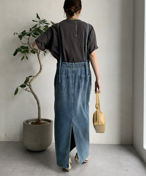 DouDou(ドゥドゥ)の「【WEB限定】 USAコットンビッグシルエットTEE(Tシャツ/カットソー・レディース・オレンジ/モスグリーン/オフホワイト/チャコールグレー・FREE)」の18枚目の写真
