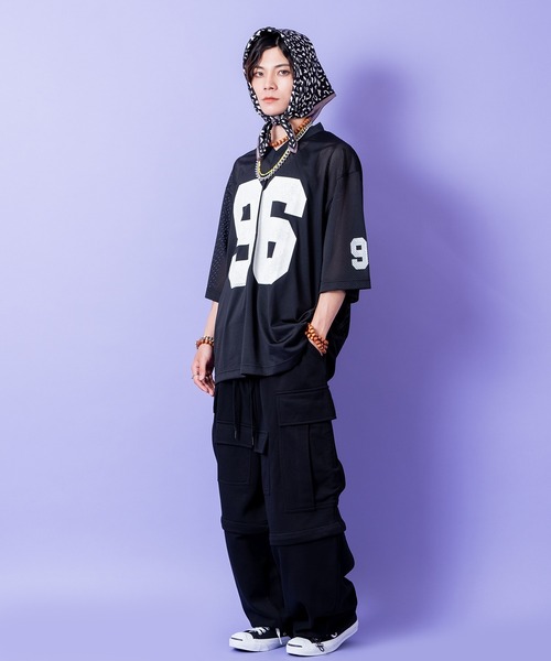 a.p.o.v.(エーピーオービー)の「a.p.o.v. コンバーチブルロング&ハーフ2WAYスウェット連打ポケットスーパーワイドカーゴパンツ(カーゴパンツ・メンズ・グレー/ブラック・ONESIZE)」の5枚目の写真