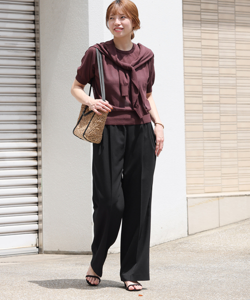 JOURNAL STANDARD relume(ジャーナルスタンダード レリューム)の「OXストレッチギャザータックパンツ(その他パンツ・レディース・チャコールグレー/ブラック/ブラウン系その他・38/36)」の4枚目の写真