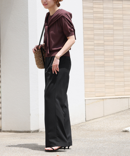 JOURNAL STANDARD relume(ジャーナルスタンダード レリューム)の「OXストレッチギャザータックパンツ(その他パンツ・レディース・チャコールグレー/ブラック/ブラウン系その他・38/36)」の5枚目の写真