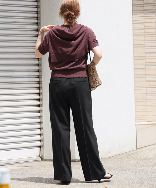 JOURNAL STANDARD relume(ジャーナルスタンダード レリューム)の「OXストレッチギャザータックパンツ(その他パンツ・レディース・チャコールグレー/ブラック/ブラウン系その他・38/36)」の6枚目の写真