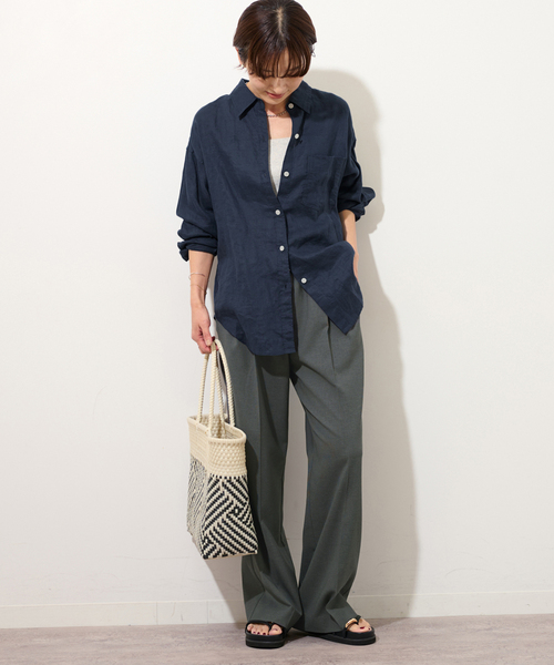 JOURNAL STANDARD relume(ジャーナルスタンダード レリューム)の「OXストレッチギャザータックパンツ(その他パンツ・レディース・チャコールグレー/ブラック/ブラウン系その他・38/36)」の12枚目の写真