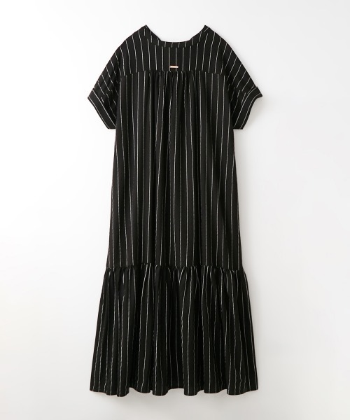 CHIC STYLE(シックスタイル)の「ストライプフレンチスリーブロングワンピース<大きいサイズ有>シックスタイル(ワンピース・レディース・ブラック系/ホワイト系/ブラック系その他2/ホワイト系その他2・M/L/LL/3L/4L/5L)」の8枚目の写真