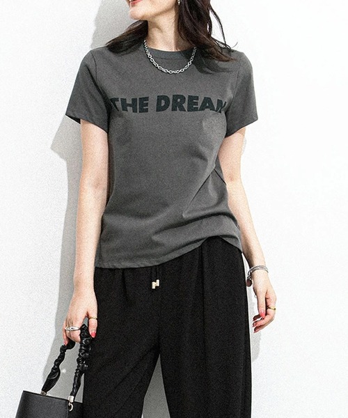 by LEGNA(バイレグナ)の「THE DREAM Tシャツ(Tシャツ/カットソー・レディース・杢グレー/グレイッシュベージュ/ブラック/ホワイト/チャコール・FREE)」の4枚目の写真