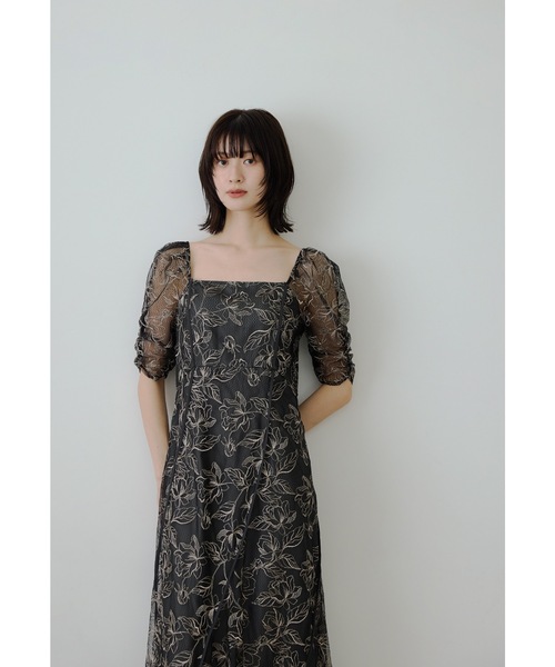niana(ニアナ)の「フラワーウェーブパイピングドレス パーティードレス オケージョンドレス 結婚式 二次会 同窓会 成人式 お呼ばれワンピース(ドレス・レディース・ブラウン/イエロー/ミント/ブラック/ブラック系・S/M/L)」の11枚目の写真