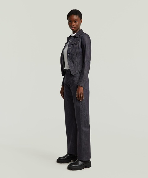 G-STAR（ジースター）の「Contor 3D Wide Jeans/立体裁断ワイドルーズジーンズ/リジッドデニム/L28（デニムパンツ・レディース・ダークインディゴブルー・26inch/25inch/24inch/27inch）」の4枚目の写真