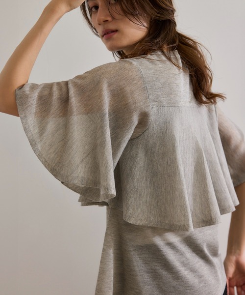 ROPE'（ロペ）の「【洗える】LEVITAティアードニットプルオーバー（Tシャツ/カットソー・レディース・ベージュ系その他/ブラック・FREE）」の4枚目の写真