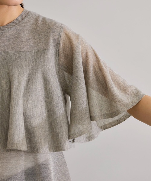 ROPE'（ロペ）の「【洗える】LEVITAティアードニットプルオーバー（Tシャツ/カットソー・レディース・ベージュ系その他/ブラック・FREE）」の9枚目の写真