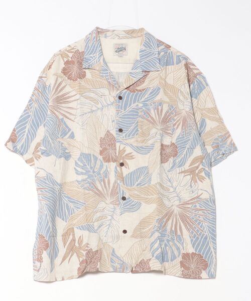 ANTIBAL（アンティバル）の「【ANTIBAL】レーヨン麻総柄 BIGシャツ ビッグシルエットシャツ（シャツ/ブラウス・メンズ・グレー/ブルー/グリーン/カーキ・2/3）」の4枚目の写真