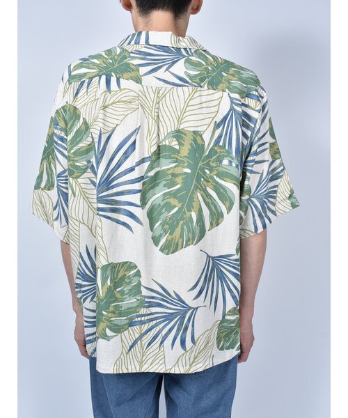 ANTIBAL（アンティバル）の「【ANTIBAL】レーヨン麻総柄 BIGシャツ ビッグシルエットシャツ（シャツ/ブラウス・メンズ・グレー/ブルー/グリーン/カーキ・2/3）」の5枚目の写真