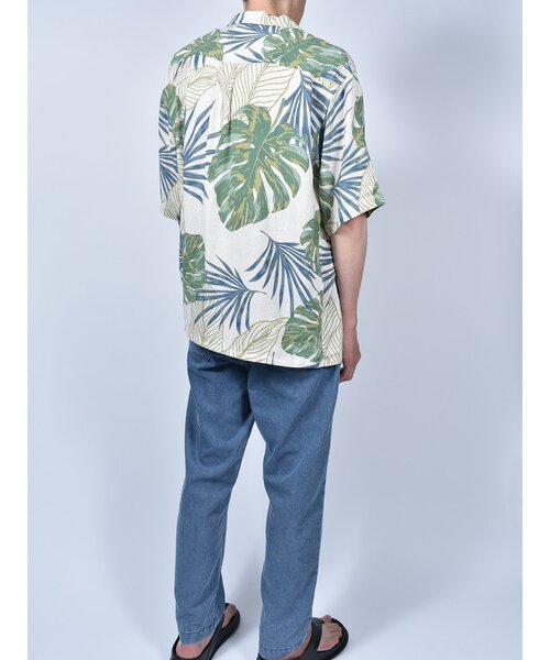 ANTIBAL（アンティバル）の「【ANTIBAL】レーヨン麻総柄 BIGシャツ ビッグシルエットシャツ（シャツ/ブラウス・メンズ・グレー/ブルー/グリーン/カーキ・2/3）」の7枚目の写真