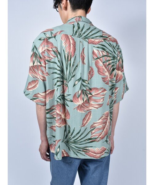 ANTIBAL（アンティバル）の「【ANTIBAL】レーヨン麻総柄 BIGシャツ ビッグシルエットシャツ（シャツ/ブラウス・メンズ・グレー/ブルー/グリーン/カーキ・2/3）」の9枚目の写真