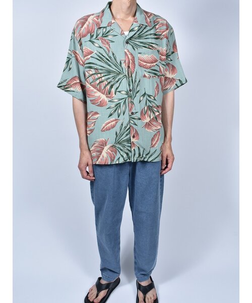 ANTIBAL（アンティバル）の「【ANTIBAL】レーヨン麻総柄 BIGシャツ ビッグシルエットシャツ（シャツ/ブラウス・メンズ・グレー/ブルー/グリーン/カーキ・2/3）」の10枚目の写真