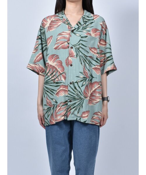 ANTIBAL（アンティバル）の「【ANTIBAL】レーヨン麻総柄 BIGシャツ ビッグシルエットシャツ（シャツ/ブラウス・メンズ・グレー/ブルー/グリーン/カーキ・2/3）」の12枚目の写真