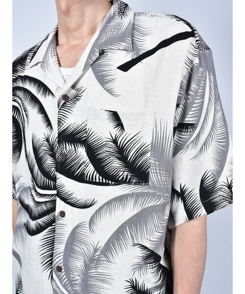 ANTIBAL（アンティバル）の「【ANTIBAL】レーヨン麻総柄 BIGシャツ ビッグシルエットシャツ（シャツ/ブラウス・メンズ・グレー/ブルー/グリーン/カーキ・2/3）」の16枚目の写真