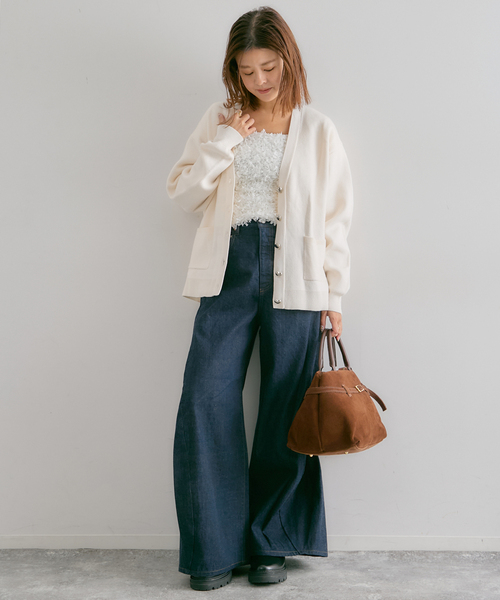 セール】ハートボタンVカーディガン（カーディガン/ボレロ）｜U by