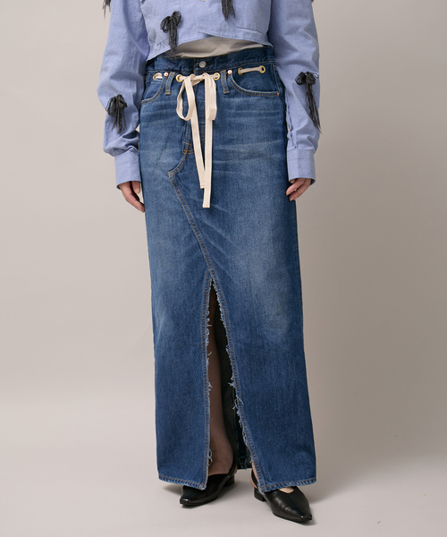 Bonum（ボナム）の「ワイドイージーデニムスカート（スカート・レディース・コバルトブルー/ネイビー・30/28）」の2枚目の写真