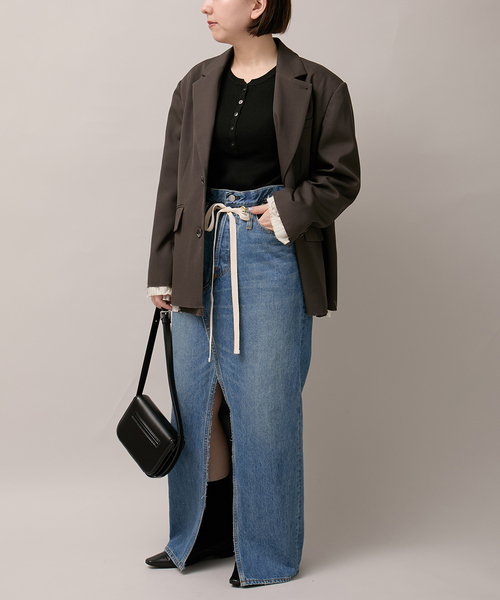 Bonum（ボナム）の「ワイドイージーデニムスカート（スカート・レディース・コバルトブルー/ネイビー・30/28）」の4枚目の写真