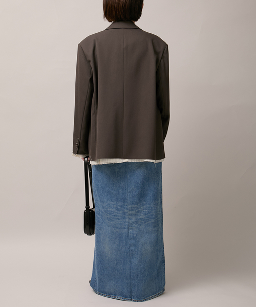 Bonum（ボナム）の「ワイドイージーデニムスカート（スカート・レディース・コバルトブルー/ネイビー・30/28）」の7枚目の写真