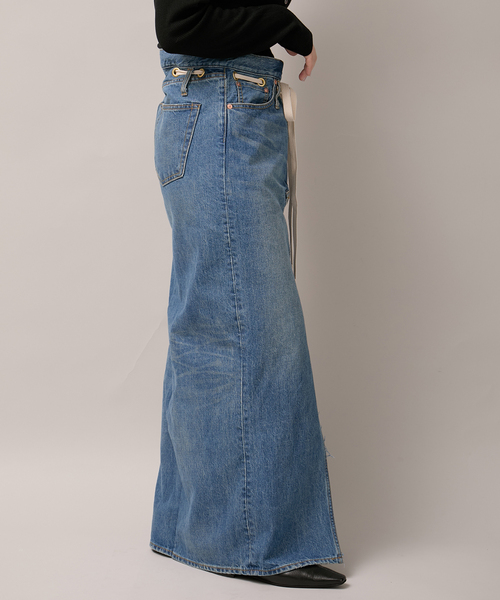 Bonum（ボナム）の「ワイドイージーデニムスカート（スカート・レディース・コバルトブルー/ネイビー・30/28）」の10枚目の写真