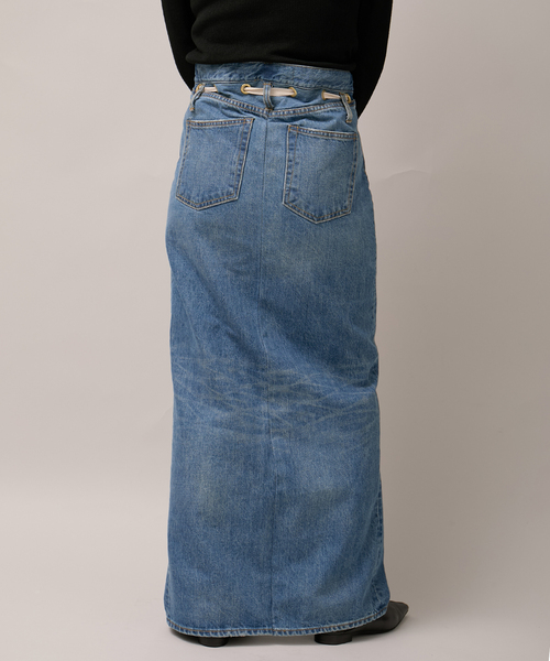 Bonum（ボナム）の「ワイドイージーデニムスカート（スカート・レディース・コバルトブルー/ネイビー・30/28）」の11枚目の写真
