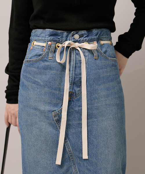 Bonum（ボナム）の「ワイドイージーデニムスカート（スカート・レディース・コバルトブルー/ネイビー・30/28）」の12枚目の写真