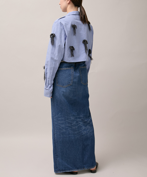Bonum（ボナム）の「ワイドイージーデニムスカート（スカート・レディース・コバルトブルー/ネイビー・30/28）」の17枚目の写真