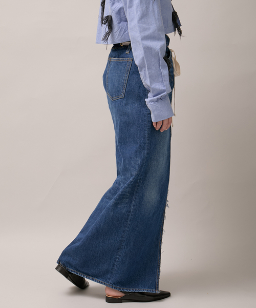 Bonum（ボナム）の「ワイドイージーデニムスカート（スカート・レディース・コバルトブルー/ネイビー・30/28）」の20枚目の写真