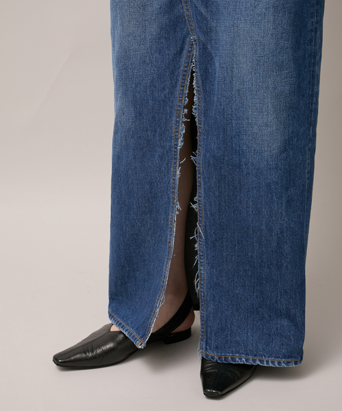 Bonum（ボナム）の「ワイドイージーデニムスカート（スカート・レディース・コバルトブルー/ネイビー・30/28）」の22枚目の写真