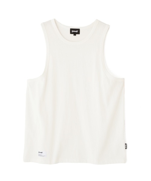 schott（ショット）の「Schott/ショット/PIGMENT OD TANK TOP/ピグメント オーバーダイ タンクトップ（タンクトップ・メンズ・ブラック/オフホワイト・M/L/XL/2XL）」の2枚目の写真