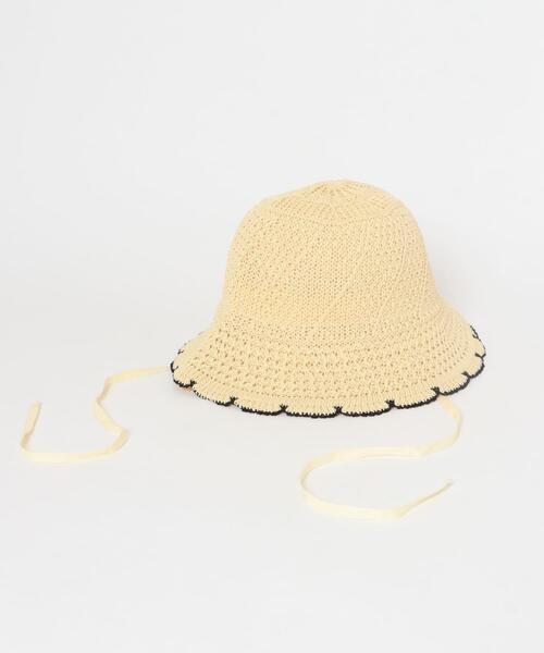 SMELLY(スメリー)の「スカラップチューリップハット(ハット・レディース・ブラック/ベージュ・-)」の8枚目の写真