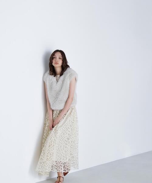NATURAL BEAUTY BASIC(ナチュラルビューティーベーシック)の「◇【BLANC】フェイクファーショートベスト(その他アウター・レディース・オフホワイト/ラベンダー・FREE)」の20枚目の写真