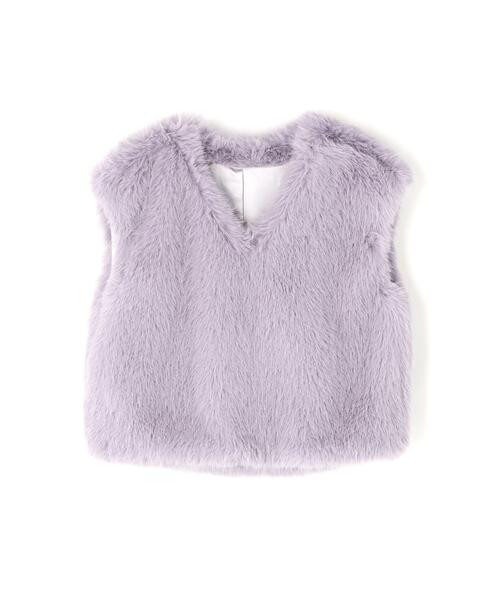 NATURAL BEAUTY BASIC(ナチュラルビューティーベーシック)の「◇【BLANC】フェイクファーショートベスト(その他アウター・レディース・オフホワイト/ラベンダー・FREE)」の12枚目の写真
