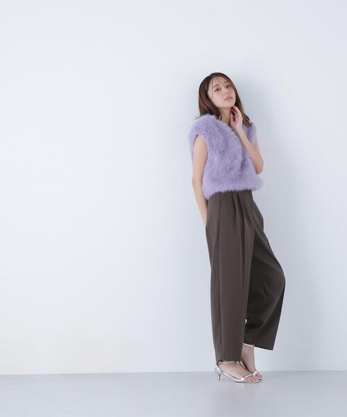 NATURAL BEAUTY BASIC(ナチュラルビューティーベーシック)の「◇【BLANC】フェイクファーショートベスト(その他アウター・レディース・オフホワイト/ラベンダー・FREE)」の5枚目の写真