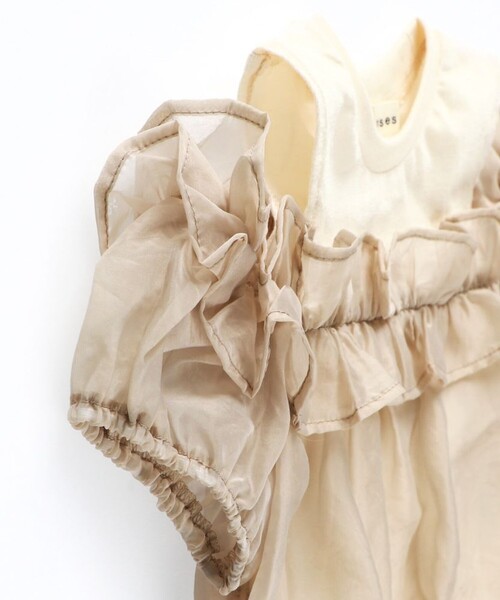 BRANSHES（ブランシェス）の「【プチレディ】ドッキングTシャツ（Tシャツ/カットソー・キッズ・ピンクベージュ/ブラック・150/110/100/140/120/90/130）」の4枚目の写真