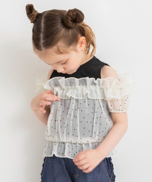 BRANSHES（ブランシェス）の「【プチレディ】ドッキングTシャツ（Tシャツ/カットソー・キッズ・ピンクベージュ/ブラック・150/110/100/140/120/90/130）」の11枚目の写真