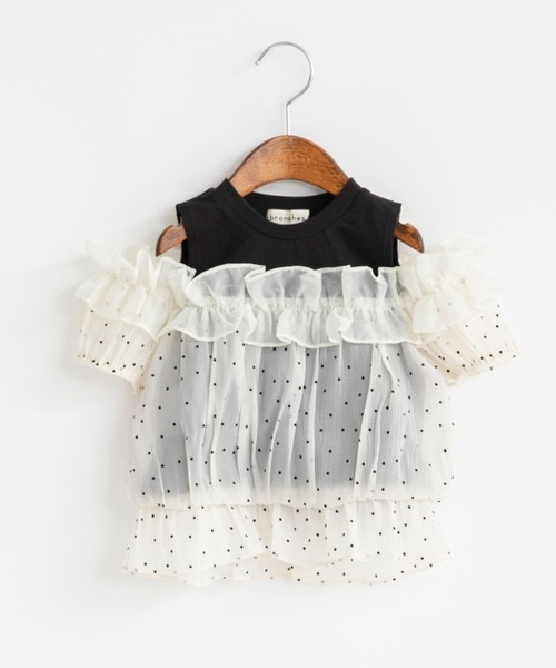 BRANSHES（ブランシェス）の「【プチレディ】ドッキングTシャツ（Tシャツ/カットソー・キッズ・ピンクベージュ/ブラック・150/110/100/140/120/90/130）」の16枚目の写真