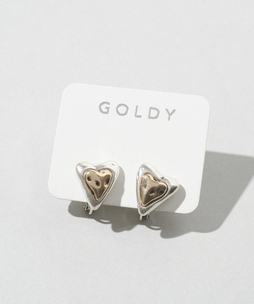 GOLDY(ゴールディ)の「【GOLDY】ビンテージ風ハートイヤリング 2250804(イヤリング・レディース・シルバー系1/ゴールド/シルバー・FREE)」の9枚目の写真