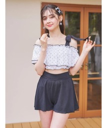 Rene♡ドッド柄　フレアキュロット 花柄コーデュロイフレアキュロット(KIDS)[DR47-34B222]｜URBAN