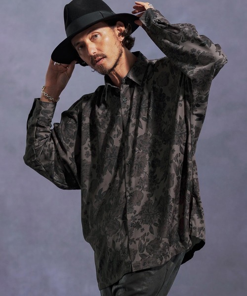 ms6171-フラワー総柄ドルマンスリーブシャツ（シャツ/ブラウス）｜Jih