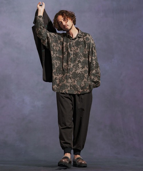 Jih Nunc（ジーヌンク）の「ms6171-フラワー総柄ドルマンスリーブシャツ（シャツ/ブラウス・メンズ・ベージュ/ブラック・L/M/S）」の8枚目の写真