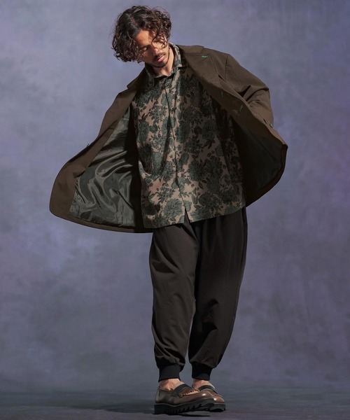 Jih Nunc（ジーヌンク）の「ms6171-フラワー総柄ドルマンスリーブシャツ（シャツ/ブラウス・メンズ・ベージュ/ブラック・L/M/S）」の9枚目の写真