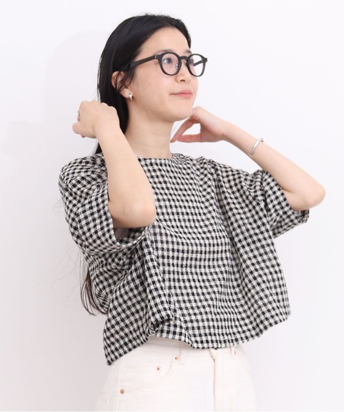 fig Ｌondon（フィグロンドン）の「●silhouette blouse（シャツ/ブラウス・レディース・ブラック/チェック・FREE）」の7枚目の写真