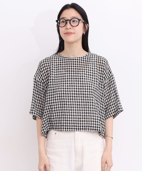 fig Ｌondon（フィグロンドン）の「●silhouette blouse（シャツ/ブラウス・レディース・ブラック/チェック・FREE）」の9枚目の写真