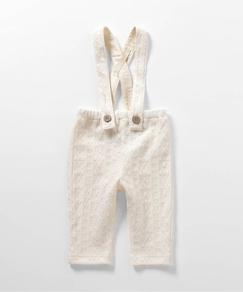 apres les cours（アプレレクール）の「ケーブル柄サス付きパンツ（その他ベビーウェア・キッズ・アイボリー/レッド・70/80）」の8枚目の写真